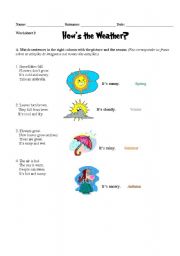 English worksheet: Seasons and the weather