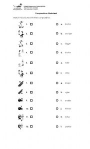 English worksheet: comparatives