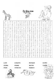 English Worksheet: At the zoo