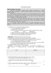 English Worksheet: TIME FOR WRITING, AN OPINION ESSAY