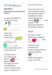 English Worksheet: The trouble with love is by Kelly Clarkson