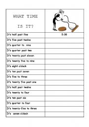 English Worksheet: What time is it