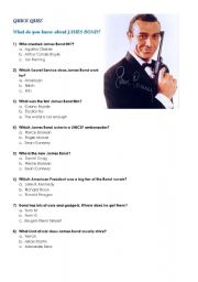 English Worksheet: James Bond Quiz