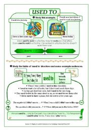 English Worksheet: Used to