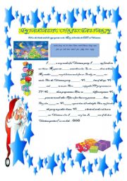 English Worksheet: MY FANTASTIC CHRISTMAS PARTY