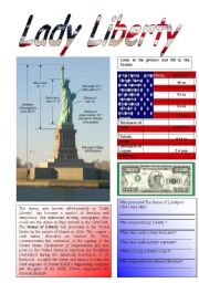 English Worksheet: Lady Liberty 1/5