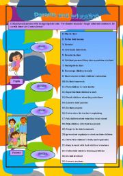 English Worksheet: parents and education (2pages)