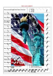 English Worksheet: Test about Lady Liberty 3/5