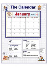 English Worksheet: The Calendar