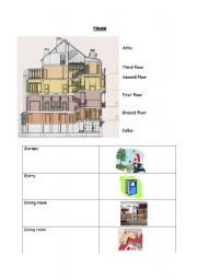 English worksheet: House vocabulary