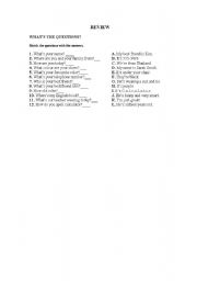 English Worksheet: REVIEW VERB TO BE