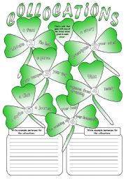 English Worksheet: Collocations (color)