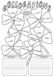 English Worksheet: Collocations (B&W)