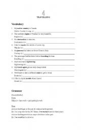 English worksheet: Traveling