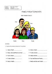 English worksheet: The Torres family