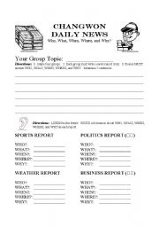 English Worksheet: Daily News