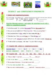 Subject and complement pronouns + infinitive propositions 