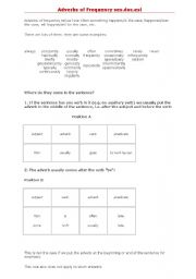 English worksheet: Using Adverbs of Frequency