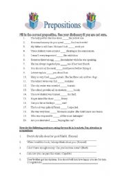 English Worksheet: Prepositions