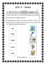 English worksheet: match the verb and the picture