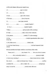 English Worksheet: simple present tense exercises