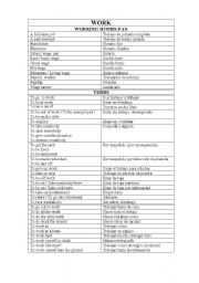 English worksheet: VOCABULARY ABOUT WORK