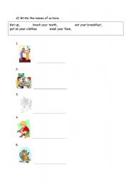 English worksheet: routines