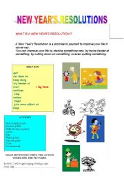 English Worksheet: new years resolutions