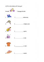 English worksheet: have got