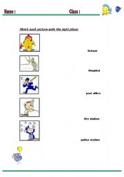 English worksheet: Match eatch picture with the right place