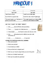 English Worksheet: was/were