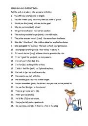 English Worksheet: gerunds and infinitives