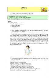 English Worksheet: THE GERUND