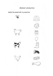 English worksheet: animals production