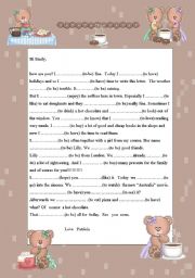 English Worksheet: a letter to a friend