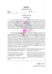 English worksheet: Alexander the great