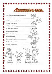 English Worksheet: possessive case