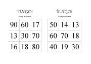 English Worksheet: BINGO boards - tricky numbers
