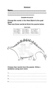 English Worksheet:     past tense