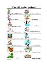 English Worksheet: Last weekend