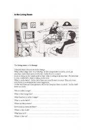English Worksheet: In the Living Room