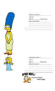 English Worksheet: WHAT ARE THE SIMPSONS WEARING?