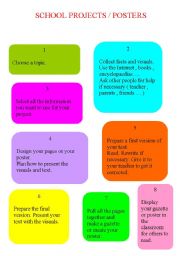 English Worksheet: how to create a school project or poster