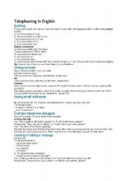 English Worksheet: Telephoning 