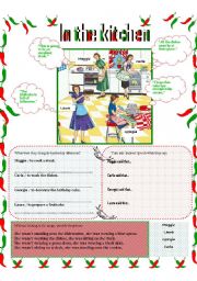 English Worksheet: IN THE KITCHEN