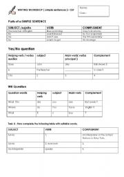 English Worksheet: WRITING WORKSHOP