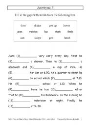 English Worksheet: Daily routine