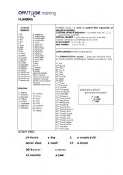 English Worksheet: Number Wordsearch