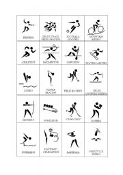 English Worksheet: Olyimpic Sports picture chart