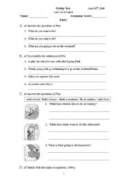 English Worksheet: review on 